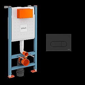 Инсталляция для унитаза Vitra V-Fix Core 800-1874 с черной матовой кнопкой купить в интернет-магазине сантехники Sanbest