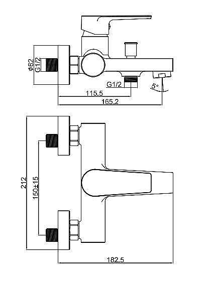 Смеситель для ванны Creavit Sharp SR2510S купить в интернет-магазине сантехники Sanbest