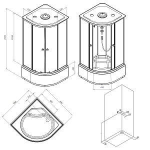 Душевая кабина AM.PM X-Joy W94C-401A-090BT 90x90 купить в интернет-магазине Sanbest