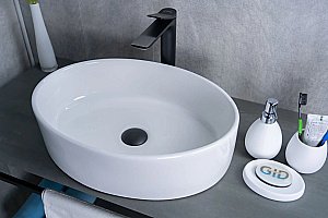 Раковина накладная Gid Lago 50 N9012 51106 белая купить в интернет-магазине Sanbest