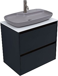 Тумба с раковиной Allen Brau Activity 70 1.34011.AM антрацит матовый/олива брашированная для ванной в интернет-магазине Sanbest