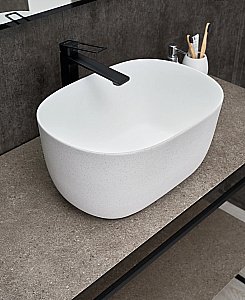 Раковина накладная Gid Creativo 45 N9302wg 51220 белая матовая, белый графит купить в интернет-магазине Sanbest