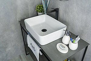 Раковина накладная Gid Geometrico 48 N9103 51120 белая купить в интернет-магазине Sanbest