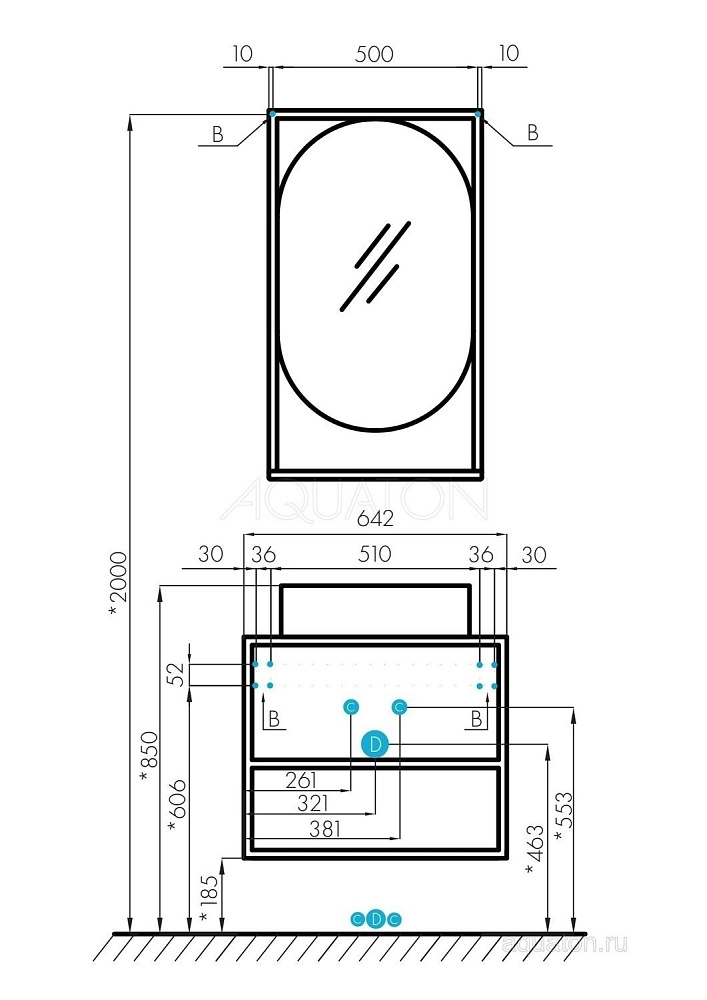 Тумба с раковиной Акватон Лофт Фабрик/Одри 65 дуб эндгрейн для ванной в интернет-магазине Sanbest