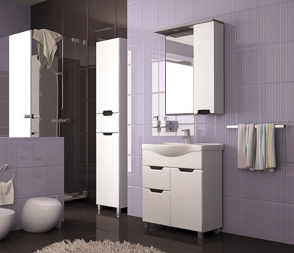 Пенал напольный MIXLINE ПРОМЕТЕЙ 518772 35 белый для ванной в интернет-магазине сантехники Sanbest