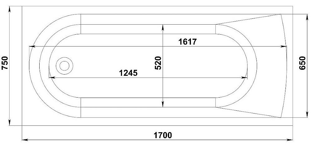Ванна BAS Афина 170х75 ВА00038 белая матовая купить в интернет-магазине Sanbest