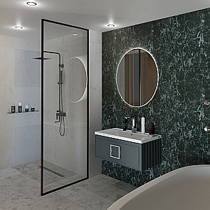 Тумба с раковиной LA FENICE Cubo Grigio 80 серая/ручка белая для ванной в интернет-магазине Sanbest