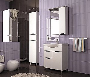 Пенал напольный MIXLINE ПРОМЕТЕЙ 518772 35 белый для ванной в интернет-магазине сантехники Sanbest