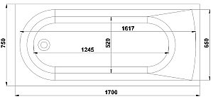 Ванна BAS Афина 170х75 ВА00038 белая матовая купить в интернет-магазине Sanbest