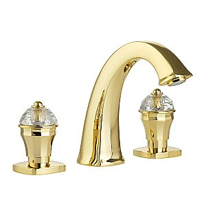 Смеситель для раковины на 3 отв. Migliore Korona Сrystal ML.KRN-4712 золото купить в интернет-магазине сантехники Sanbest