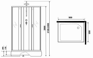 Душевая кабина Niagara Classic NG-33984-14QBKT 90x80 купить в интернет-магазине Sanbest