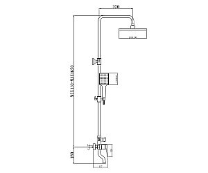 Душевая система Bronze De Luxe ELEMENT EL77/1GB матовое золото/черный купить в интернет-магазине сантехники Sanbest
