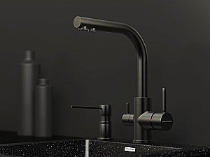 Смеситель для кухни Paulmark Essen Es213011-GM Вороненная сталь купить в интернет-магазине сантехники Sanbest