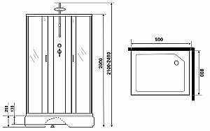 Душевая кабина Niagara Classic NG-33984-14QBKT 90x80 купить в интернет-магазине Sanbest