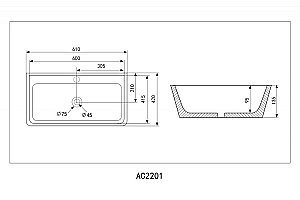 Раковина накладная ABBER Rechteck AC2201 белая купить в интернет-магазине Sanbest