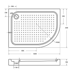 Душевой поддон Belbagno TRAY-BB-RH-120/80-550-15-W 120х80 белый купить в интернет-магазине Sanbest