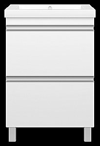 Тумба с раковиной Misty Ингрид - 60 П-Инг-01060-012Я белая для ванной в интернет-магазине Sanbest