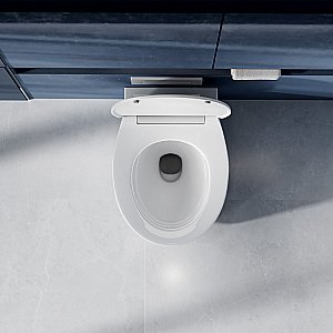 Унитаз подвесной Abber Bequem AC1127 белый, безободковый, с крышкой микролифт, слив торнадо купить в интернет-магазине Sanbest