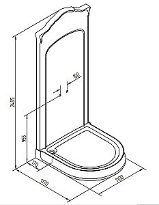 Душевой уголок с карнизом Migliore 27396-26700 117x110 без отверстий под смеситель, хром купить в интернет-магазине Sanbest