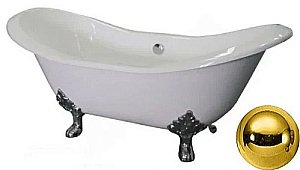 Ванна чугунная Elegansa Taiss 180х80 И0000031G белая/ножки золото купить в интернет-магазине Sanbest