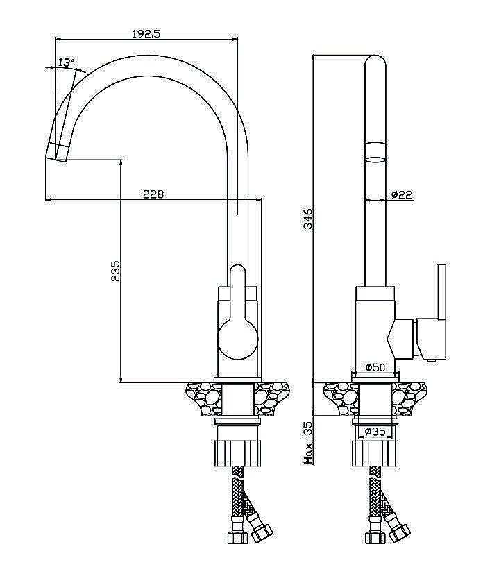 Смеситель для кухни Olive's Torres 17430TR хром купить в интернет-магазине сантехники Sanbest