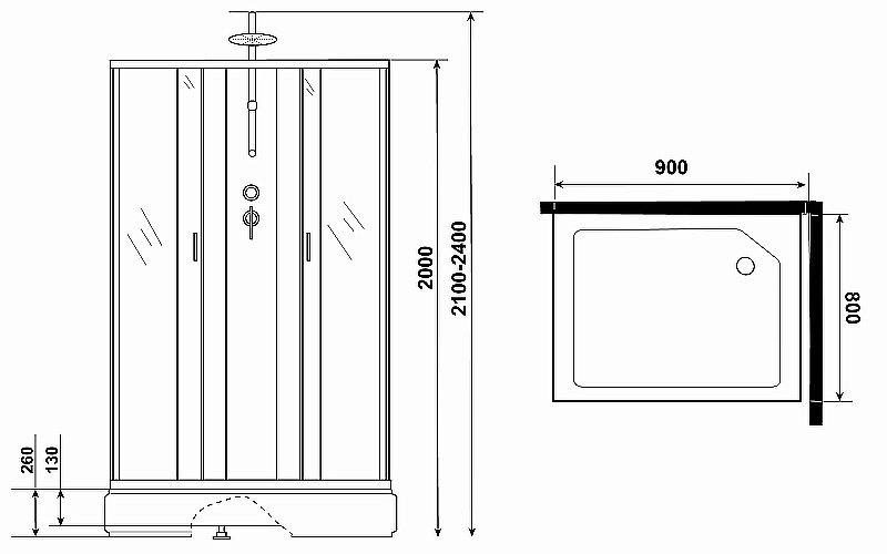 Душевая кабина Niagara Classic NG-33984-14QBKT 90x80 купить в интернет-магазине Sanbest