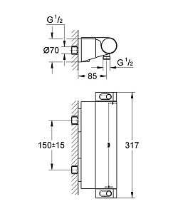 Смеситель для душа Grohe Grohtherm 2000 NEW 34469 001 купить в интернет-магазине сантехники Sanbest