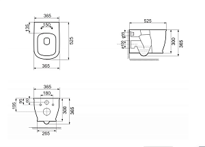 Унитаз подвесной Belbagno Prado BB10150CH безободковый купить в интернет-магазине Sanbest