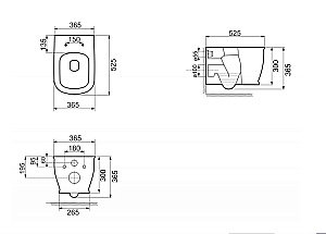 Унитаз подвесной Belbagno Prado BB10150CH безободковый купить в интернет-магазине Sanbest