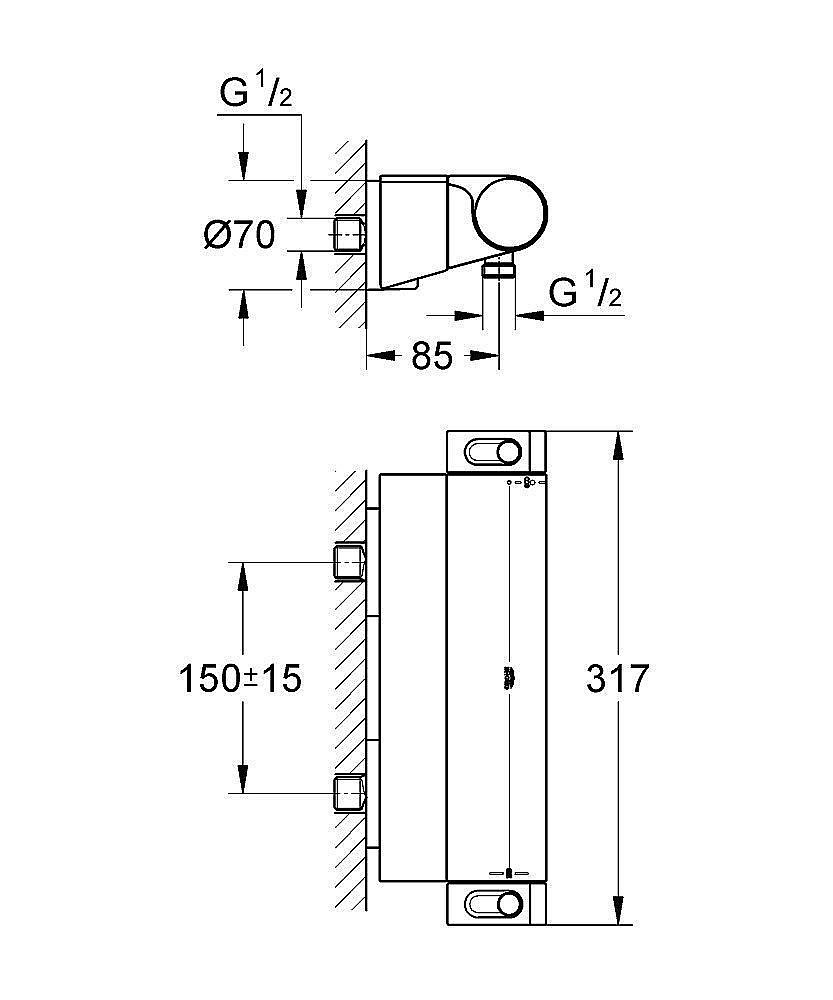 Смеситель для душа Grohe Grohtherm 2000 NEW 34469 001 купить в интернет-магазине сантехники Sanbest