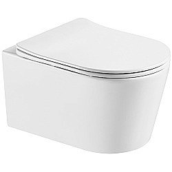 Унитаз подвесной Aquatek Оберон AQ1365T-00 белый, с крышкой микролифт, безободковый, слив-торнадо купить в интернет-магазине Sanbest