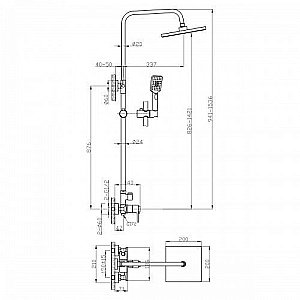 Душевая система Rossinka RS50-45 купить в интернет-магазине сантехники Sanbest