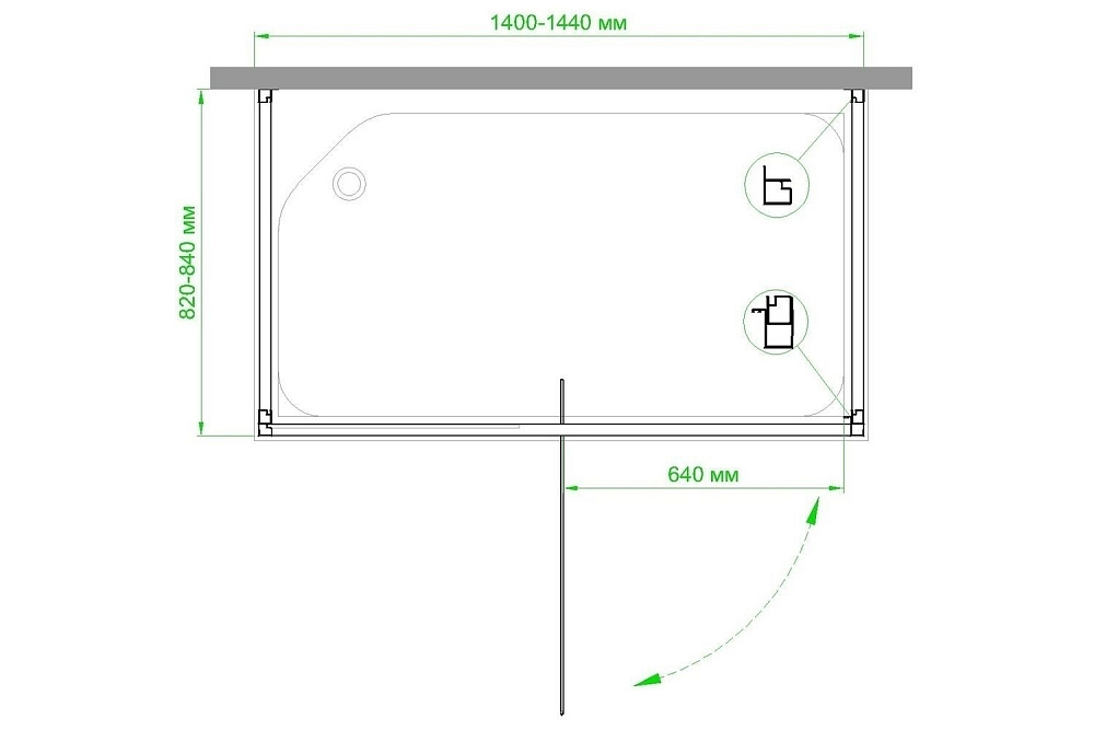 Душевой угол Royal Bath RB HV-C-CH-P 140x80 купить в интернет-магазине Sanbest