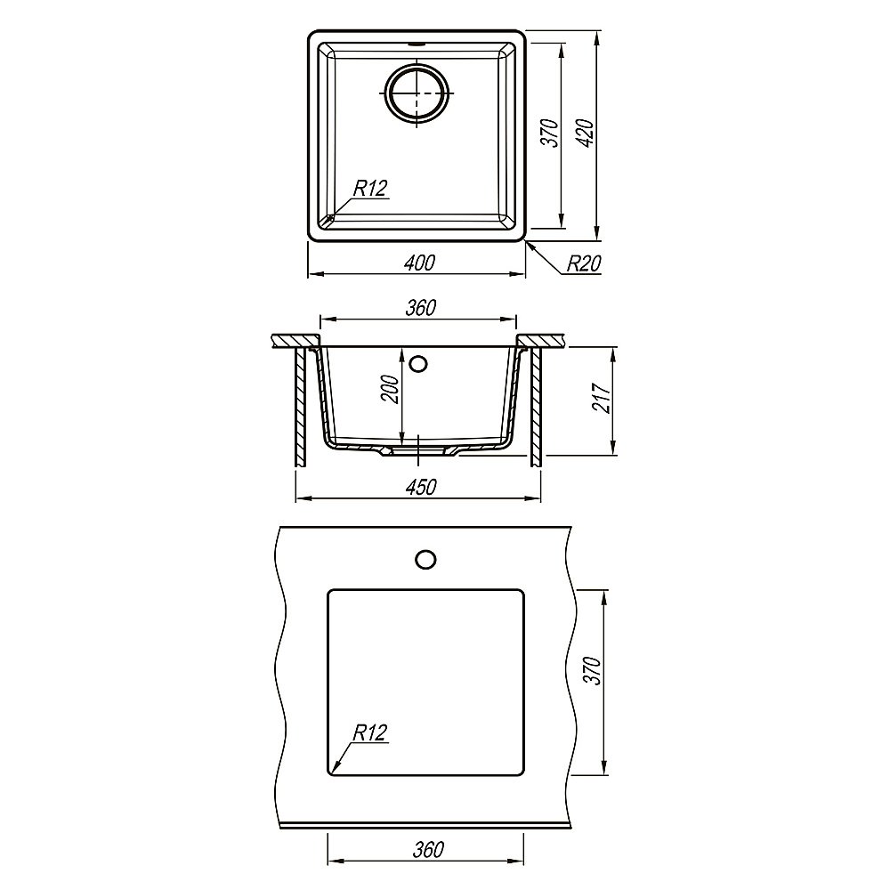 Кухонная мойка Lemark Sinara 400-U 9910065 серый шелк купить в интернет-магазине сантехники Sanbest