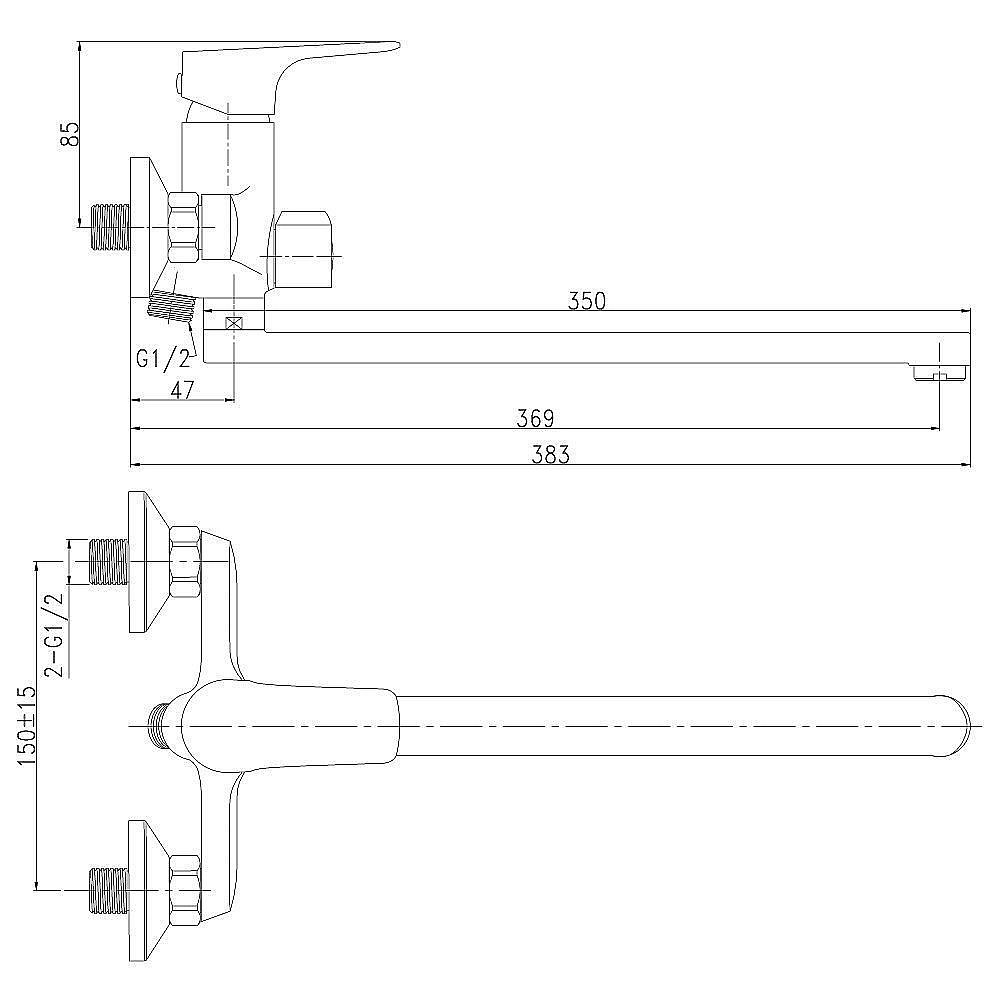 Смеситель для ванны Rossinka RS31-32 купить в интернет-магазине сантехники Sanbest