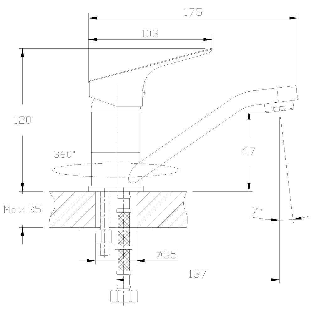 Смеситель для раковины Rossinka RS29-22 купить в интернет-магазине сантехники Sanbest