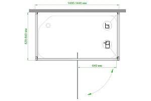 Душевой угол Royal Bath RB HV-C-CH-P 140x80 купить в интернет-магазине Sanbest