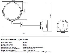 Косметическое зеркало Bemeta Retro 106101697 18 купить в интернет-магазине сантехники Sanbest
