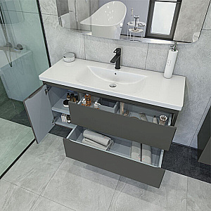 Тумба с раковиной Caprigo Forte 120 два ящика, одна дверь слева, цвет на выбор для ванной в интернет-магазине Sanbest