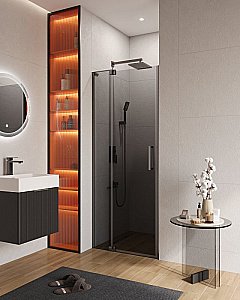 Душевая дверь Cezares Slider 100 B-1-90/100-GRIGIO-GM стекло серое/профиль оружейная сталь купить в интернет-магазине Sanbest