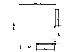 Душевой уголок Vincea Slim 8mm 90х90 VSS-4SL900CLB стекло прозрачное/профиль черный купить в интернет-магазине Sanbest