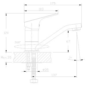 Смеситель для раковины Rossinka RS29-22 купить в интернет-магазине сантехники Sanbest