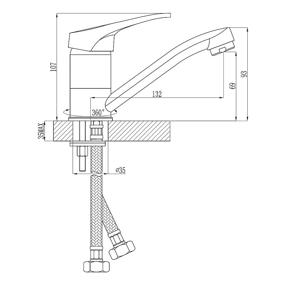 Смеситель для раковины Rossinka B35-22 купить в интернет-магазине сантехники Sanbest
