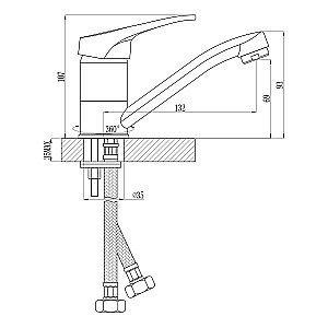 Смеситель для раковины Rossinka B35-22 купить в интернет-магазине сантехники Sanbest
