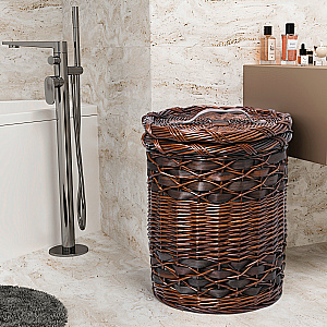 Корзина для белья WasserKRAFT Bever 240 WB-240-L темно-коричневый купить в интернет-магазине сантехники Sanbest