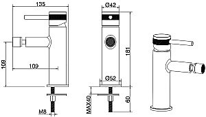 Смеситель для биде Allen Brau Priority 5.31004-BN купить в интернет-магазине сантехники Sanbest