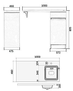 Тумба с раковиной Orange Sistema STK-40TUW 40 для ванной в интернет-магазине Sanbest