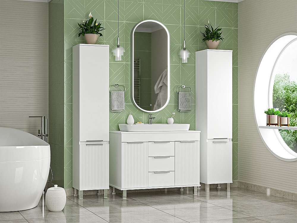 Пенал универсальный Misty ENFIDA 35 белый для ванной в интернет-магазине сантехники Sanbest