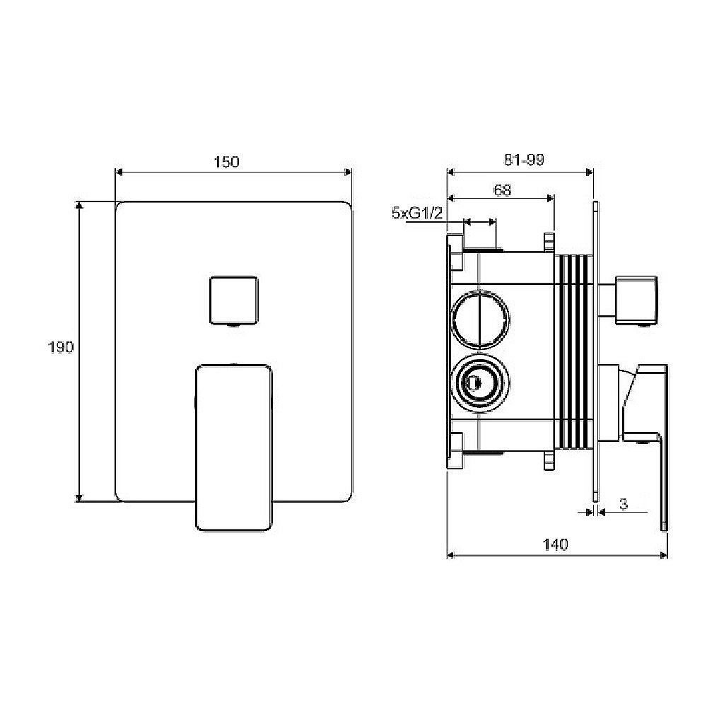 Смеситель для душа Excellent Keria AREX.2047BL черный матовый купить в интернет-магазине сантехники Sanbest