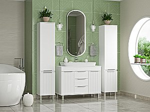 Пенал универсальный Misty ENFIDA 35 белый для ванной в интернет-магазине сантехники Sanbest